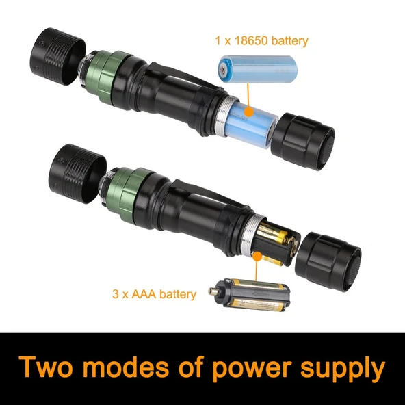 Gold Orion KM-109 3 Modlu Q5 LED Şarjlı El Feneri - Resim 4