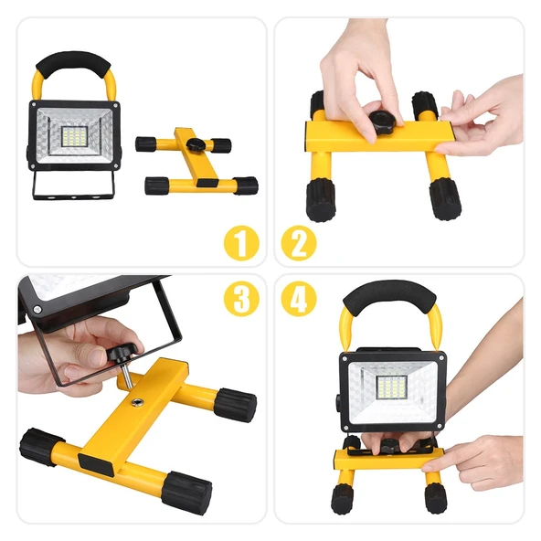 Barnetta BR P30 IP65 Waterproof 20LED 30W Taşınabilir Şarjlı LED Projektör - Resim 5