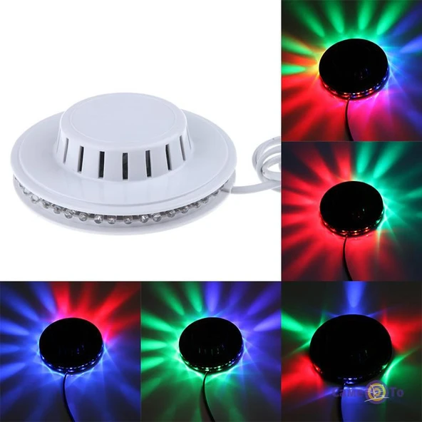 Fithome M29 48 LED RGB Otomatik Renk Değiştiren Dönen Ayçiçeği UFO LED - 1