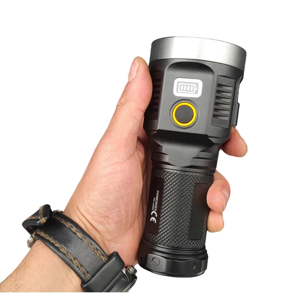 Powerdex PD-12000 Su Geçirmez 40 Watt 4000 Lümen Süper Güçlü LED Profesyonel Şarjlı El Feneri ürün görseli 1