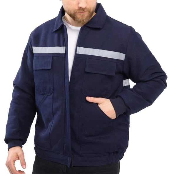 Gabardin Lacivert Mont İç Astarı Kapitoneli - 1