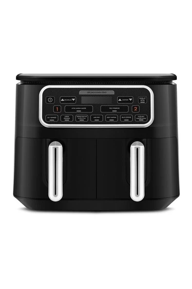 Karaca Air Pro Cook Duo Ev Yemeği XXXL 8 lt Black Chrome Yağsız Fritöz Teşhir
