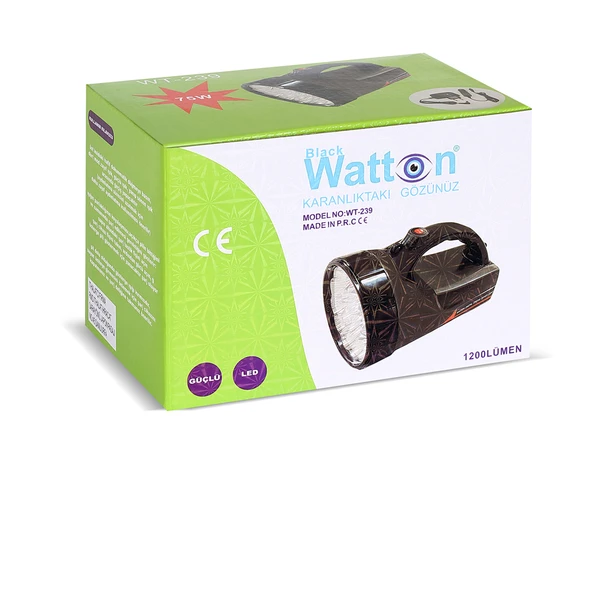Watton WT-239 1200 Lümen 25 LED Şarjlı Spot Fener - Resim 5