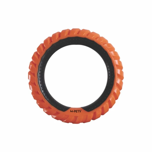 M-PETS RING KING KÖPEK OYUNCAĞI SINGLE ORANGE/BLACK - 2