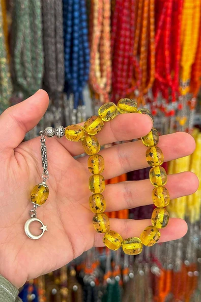 Sarı Çay Fosilli 17'lik Maskot Tesbih - 2