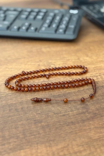 Güzel Çekimli Cep Boy Kahverengi 99'luk Namaz Tesbihi - 1