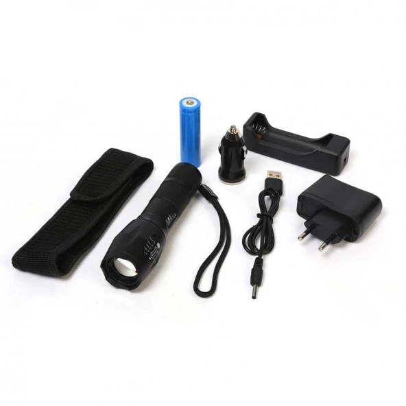 F.B.I F-T3 Su Geçirmez Alüminyum Şarjlı El Feneri - Resim 3