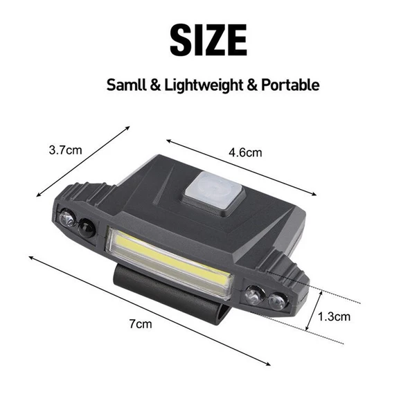 Watton WT-606 COB LED + 4LED 100 Lümen USB Şarjlı Şapka Feneri - 4