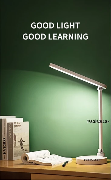 PeakStar PS-1912 Şarjlı Dokunmatik LED Masa Lambası Çalışma Okuma Işığı 3 Kademeli 40 Ledli USB Kablolu Masa Lambası - Resim 5