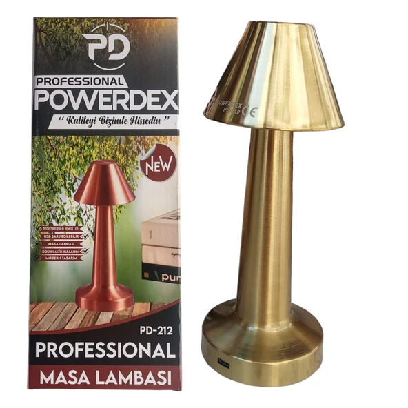 Powerdex PD-212 IPx4 Ledli Profesyonel Şarjlı Masa Lambası ürün görseli 1
