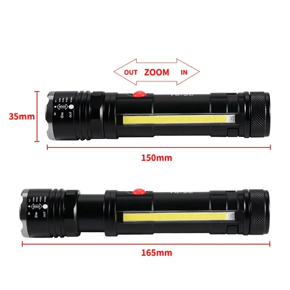 Gold Orion KM-107 5 Modlu T6+COB LED Mıknatıslı USB Şarjlı El Feneri - 5