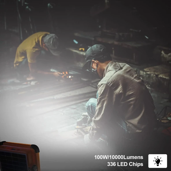 Powerdex PD-6060 LED Güneş Enerjili Şarj Edilebilir Çalışma Lambası 100W - Resim 4