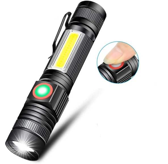 F.B.I PRO F-28A Q5 LED Yağmur Suyu Geçirmez Enerji Tasarruflu Mıknatıslı Şarjlı El Feneri - Resim 3