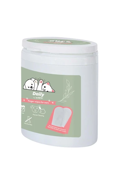 M-PETS DAİLY KEDİ ve KÖPEK KULAK TEMİZLİĞİ PARMAK PEDİ 50Lİ
