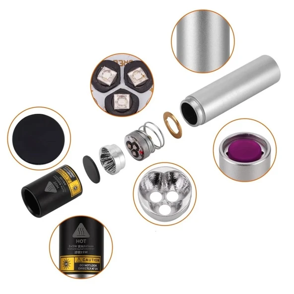 Watton WT-305 15 Watt 365NM Mor Ultraviyole Sahte Para Işığı - Resim 2