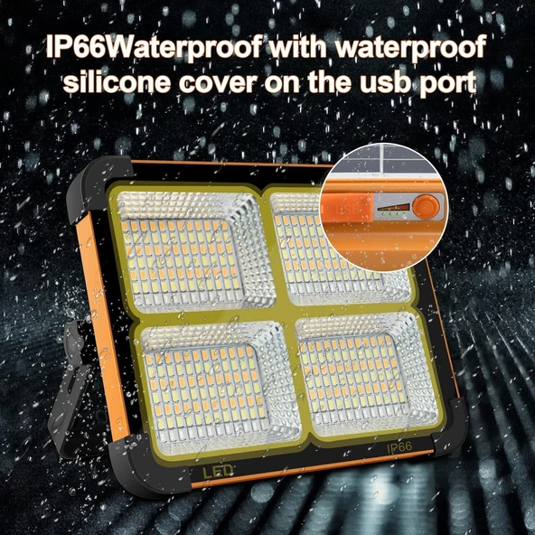 Powerdex PD-6060 LED Güneş Enerjili Şarj Edilebilir Çalışma Lambası 100W - Resim 3