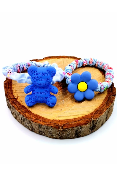 2 li Figürlü Renkli Lüks Lastik Toka ürün görseli