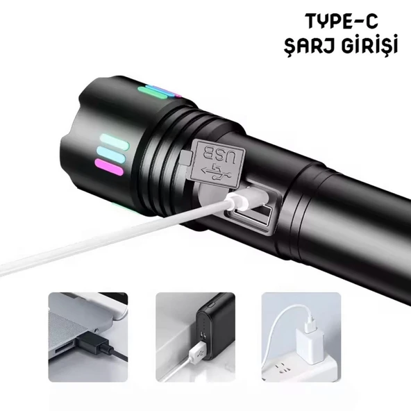 Wison WS-9944 20W Zoomlu Fosforlu Metal Şarjlı El Feneri - Resim 2