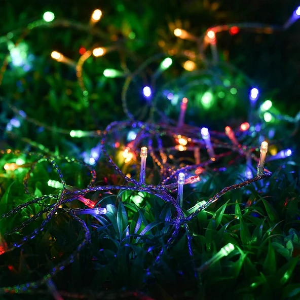 Fithome 100 Ledli Fişli RGB Karışık Led Dekor Lambası 10 metre Yılbaşı Ağacı Ledi - Resim 5