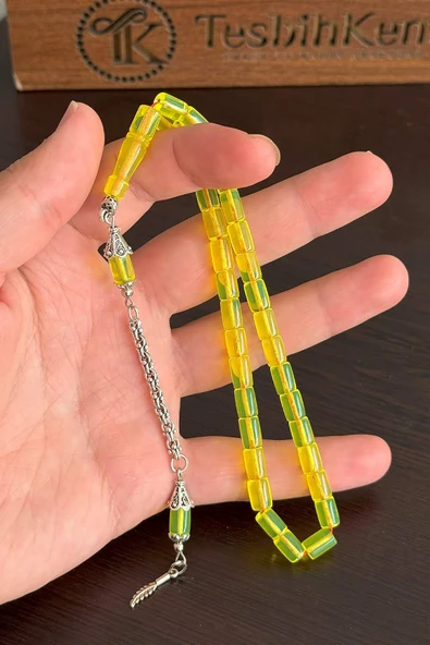 Günlük Kullanım Boy Açık Sarı Uçak Camı Tesbih - 1