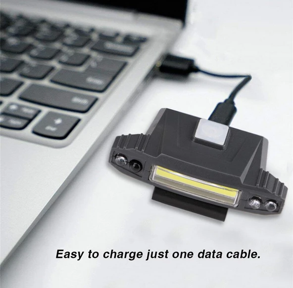 Watton WT-606 COB LED + 4LED 100 Lümen USB Şarjlı Şapka Feneri - 5
