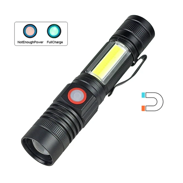 F.B.I PRO F-28A Q5 LED Yağmur Suyu Geçirmez Enerji Tasarruflu Mıknatıslı Şarjlı El Feneri - Resim 2