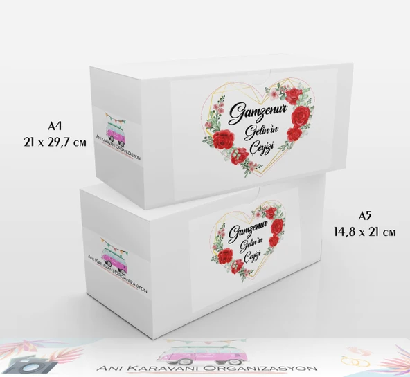 Anı Karavanı Organizasyon Çeyiz Kolisi Etiketi ÇK-35 / A4 - 15 Adet