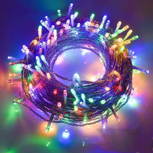 Fithome 100 Ledli Fişli RGB Karışık Led Dekor Lambası 10 metre Yılbaşı Ağacı Ledi - Resim 4