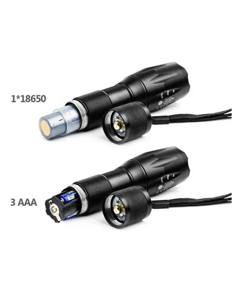 Watton WT-610 Q5 LED 3 Renk Aydınlatmalı Şarjlı El Feneri - Resim 5