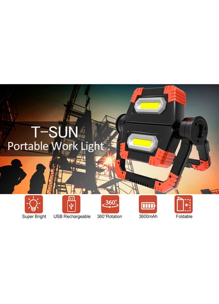 Barnetta BR S100 30W COB LED USB Projektör El Feneri - Resim 6