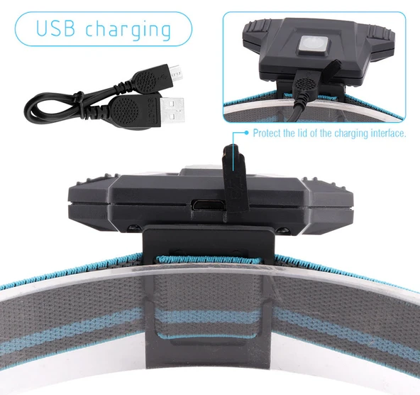 Watton WT-606 COB LED + 4LED 100 Lümen USB Şarjlı Şapka Feneri - 3