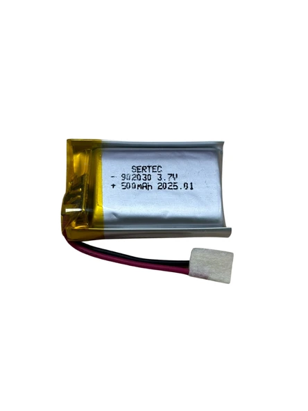 Sertec 902030 3.7V 500 mAh Li-Polymer Pil (Devreli/1.5A) ürün görseli 1