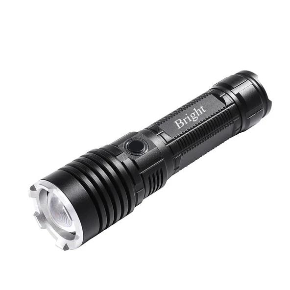 Bright GHT-5761 XP50 LED 3 Mod Zoomlu Yağmur Suyu Geçirmez Şarjlı El Feneri - Resim 5
