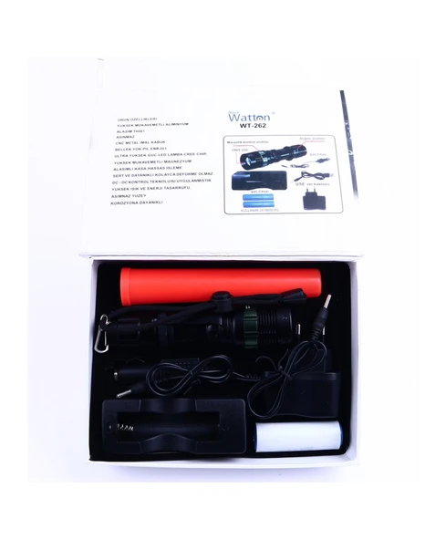 Watton WT-262 Cree5 Sinyalli Acil Durum EL Feneri - Resim 2