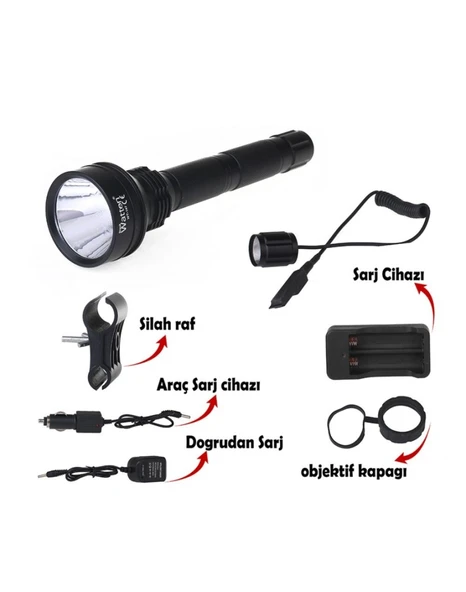 Watton WT-147 Profesyonel Şarjlı El Feneri - Resim 3