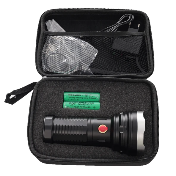 Powerdex PD-9900 Su Geçirmez 25 Watt 3200 Lümen Süper Güçlü LED Profesyonel Şarjlı El Feneri - Resim 3