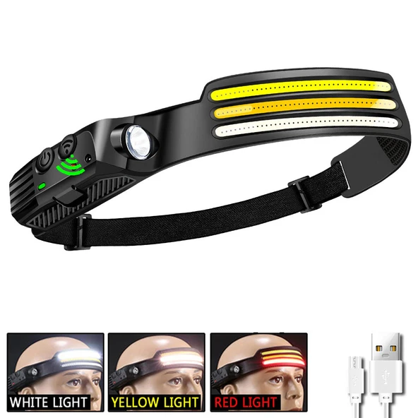 Powerdex PD-1172 COB LED Sensörlü 5 Modlu USB Şarj Edilebilir Dahili Pilli Kafa Feneri - 8