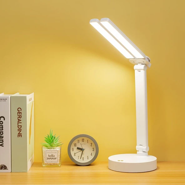 PeakStar PS-1960 Şarjlı Dokunmatik 3 Renk 40 Led Çalışma Okuma Işığı Çocuk Odası Ambiyans Modlu Gece Lambası - Resim 4