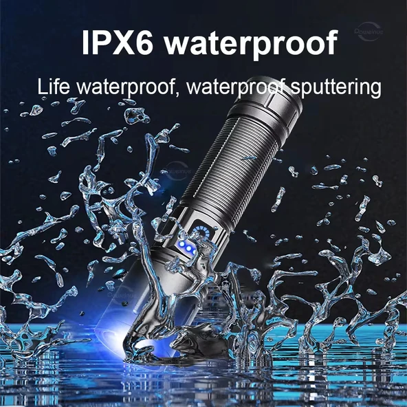 Powerdex PD-4200 Yağmur Suyu Geçirmez 10Watt Süper LED Profesyonel Şarjlı El Feneri - Resim 3
