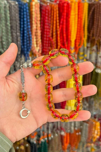 Turuncu Çay Fosilli 17'lik Maskot Tesbih