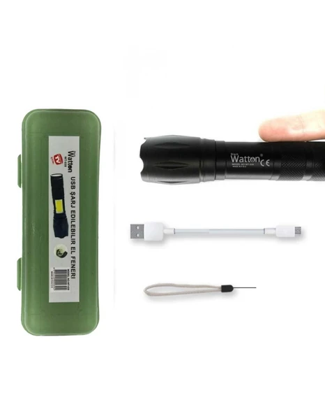 Watton WT-039 Powerbank Özellikli Uzun Mesafeli El Feneri - Resim 4