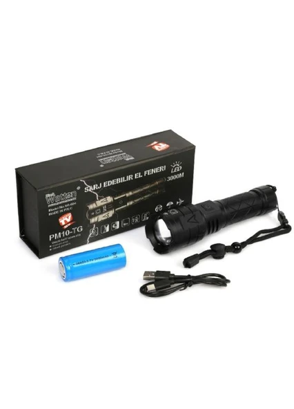 Watton WT-604 3000Lümen P50 LED Şarjlı El Feneri - Resim 5