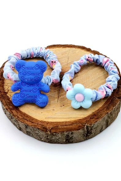 2 li Figürlü Renkli Lüks Lastik Toka ürün görseli