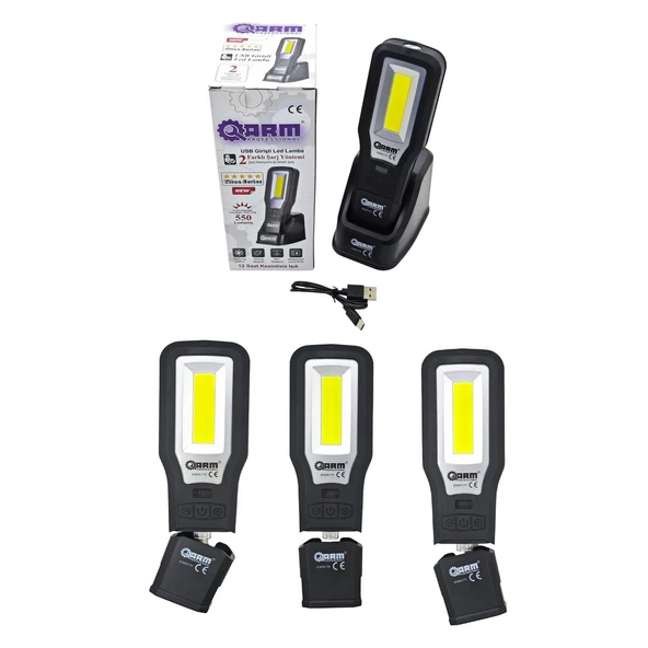 Arm ESEN170 550 Lümen Ultraviyoleli Özellikli Miknatıslı Şarjlı Tamirci Feneri - Resim 2