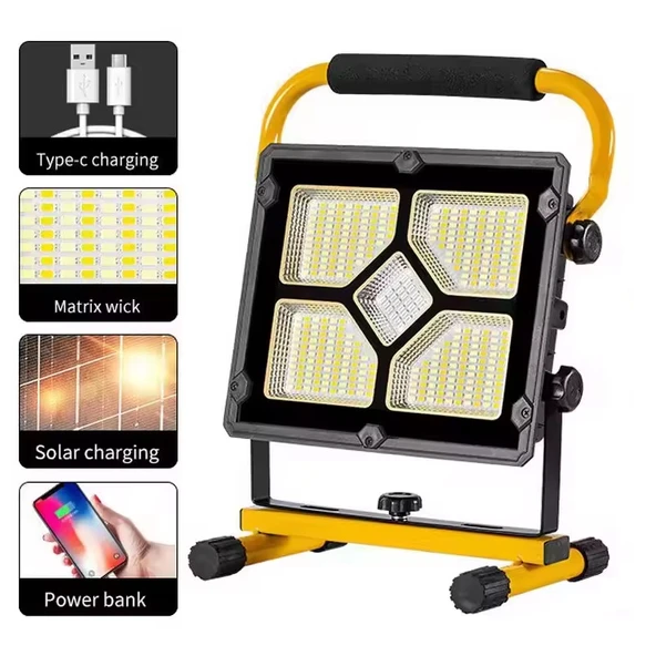 Powerdex PD-7070PRO 400 LED Profesyonel Çakar Işıklı Güneş Enerjili Projektör - Resim 3