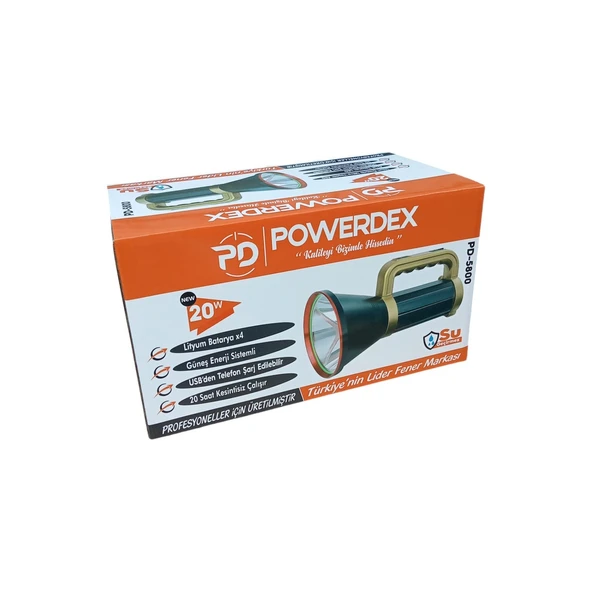 Powerdex PD-5800 20W Şarjlı Güneş Enerjili Spot Fener - Resim 3