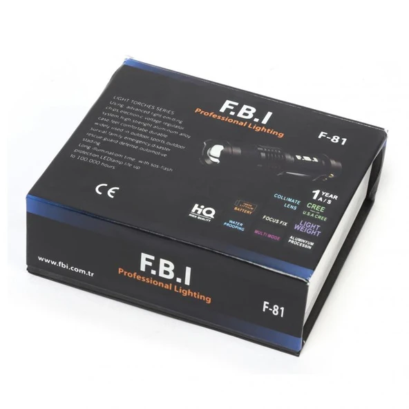 F.B.I F-81 2000 LM 3 MOD Waterproof Şarjlı EL Feneri - 4