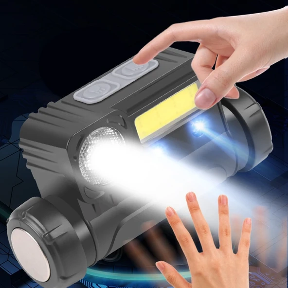 FİTHOME FT-105 XPE+COB LED 800 Lümen Type-C Mıknatıslı Şarj Edilebilir Sensörlü Kafa Lambası - 5