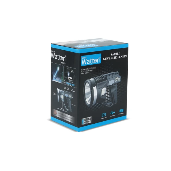 Watton Wt-416 Tripodlu Şarjlı Güvenlik Feneri - Resim 6