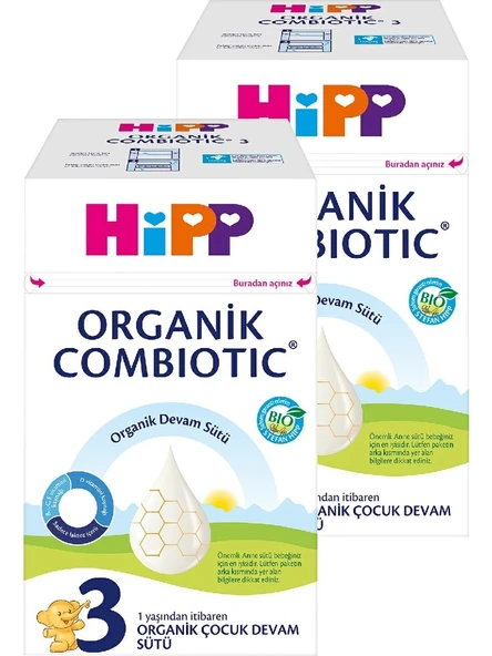 Hipp Organik Combiotic 3 Devam Sütü 600 gr 2 Adet